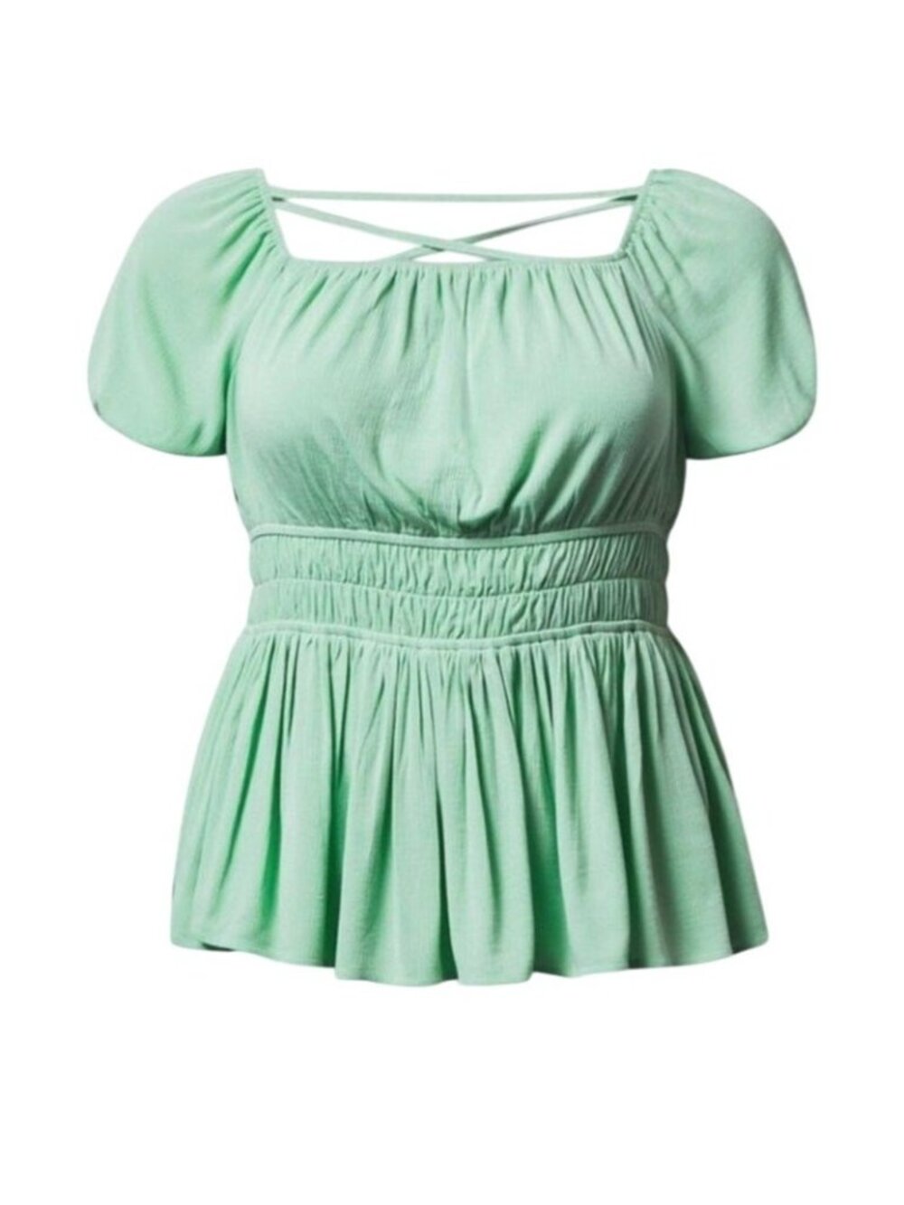 Torrid Washable Crinkle Gauze Cris Cross Back Top Size 2